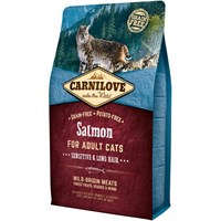 Carnilove Salmon Cat Food for Adult Cats - Sensitive & Long Hair 2kg (512287)