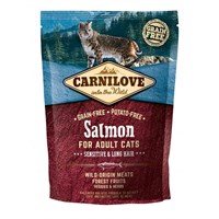 Carnilove Salmon Cat Food for Adult Cats - Sensitive & Long Hair 400g (512294)