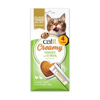 Catit Creamy Lickable Chicken & Duck Cat Treats 4 x 10g (44630)