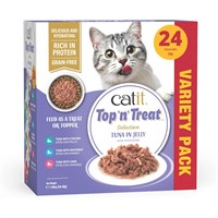 Catit Top n Treat Tuna in Jelly Cat Food Variety Pack 24 x 60g (42198)
