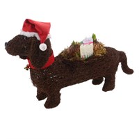 Christmas Festive George Dog Hyacinth Bulb Planter