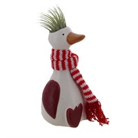Christmas Festive Holiday Red Duck with Air Plant Hair Houseplant