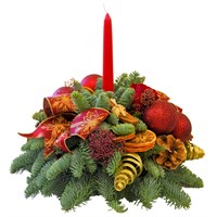 Christmas Fresh Red & Gold Posy Arrangement