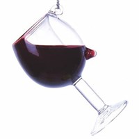 Christmas Inspo 2.5 Inch Glass of Red Wine Christmas Ornament (T0748)