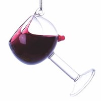 Christmas Inspo 2.5 Inch Glass of Wide Red Wine Christmas Ornament (T0748)