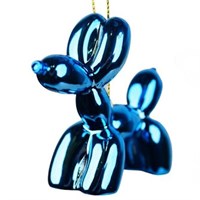 Christmas Inspo 3 Inch Shiny Blue Balloon Dog Christmas Ornament (D4558)