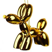 Christmas Inspo 3 Inch Shiny Gold Balloon Dog Christmas Ornament (D4558)