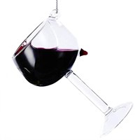 Christmas Inspo 4 Inch Glass of Wide Red Wine Christmas Ornament (D2991)