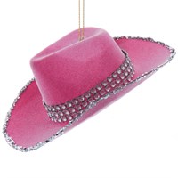 Christmas Inspo 5.5 Inch Cowgirl Hats Pink Christmas Ornament (T3725)
