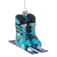 Christmas Inspo 6 Inch Ski Boots in Blue Christmas Ornament (NB1016)