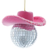 Christmas Inspo 6cm Mirror Ball with Cowboy Hat Christmas Ornament (T3723)