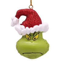 Christmas Inspo 6cm The Grinch Grumpy Face with Santa Hat Christmas Ornament (TG26006)