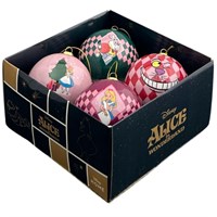 Christmas Inspo Alice In Wonderland 4 Pack Christmas Baubles (DN25110)