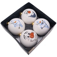 Christmas Inspo Frozen Olaf 4 Pack Christmas Baubles (DN26385)