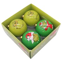 Christmas Inspo The Grinch 4 Pack Christmas Baubles (TG26031)