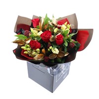 Christmas Red, Gold & Cream Hand Tied Bouquet