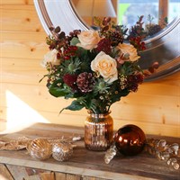 Christmas Rose Gold and Blush Hand Tied Floral Bouquet