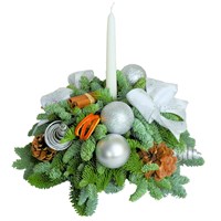 Christmas Silver Candle Posy Arrangement