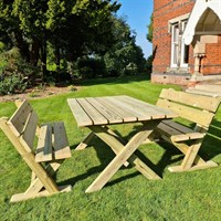 Churnet Valley Ashcombe 4 Seat Bench Wooden Outdoor Dining Set (AT102) DIRECT DISPATCH