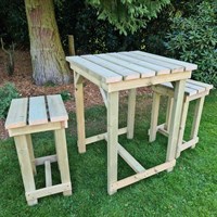 Churnet Valley Butchers Bar Wooden Outdoor Dining Set (BT101) DIRECT DISPATCH