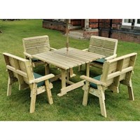 Churnet Valley Ergo 8 Seat Bench Square Wooden Outdoor Dining Set (ET109) DIRECT DISPATCH