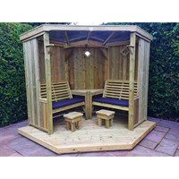 Churnet Valley Four Seasons Wooden Outdoor Seating Hut with Decking (FS102) DIRECT DISPATCH