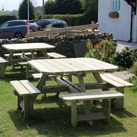 Churnet Valley Westwood Square Wooden Picnic Table (PT106) DIRECT DISPATCH