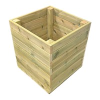 Churnet Valley Wooden Large Tall Square Planter Light Wood (PMIX6)