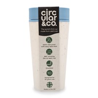 Circular&Co. Reusable Coffee Cup - 12oz Cream & Faraway Blue (C&C-12oz-CFB)