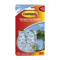 Command Medium Clear Hooks - Pack of 2 (4364-CL)