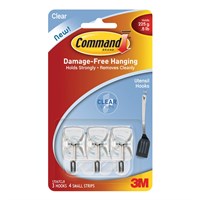 Command Small Clear Metal Utensil Hooks - Pack of 3 (4367-CL)