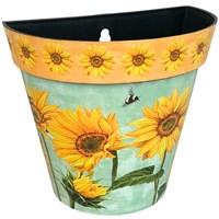 Creekwood Zest Garden Wall Pot Watercolor Sunflower 25cm (ZESTWPWS)