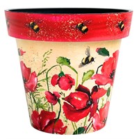 Creekwood Zest Pot Poppies & Bees 30cm (12ZESTPB)