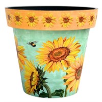 Creekwood Zest Pot Watercolor Sunflowers 38cm (15ZESTWF)