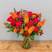 Crimson Flare Autumn Floral Hand Tied Bouquet
