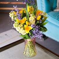 Spring Daffodils and Tulips Hand Tied Floral Bouquet