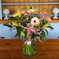 Easter Gerbera and Genista Hand Tied Floral Bouquet