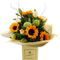 Spring Sunflowers and Buttercup Hand Tied Floral Bouquet