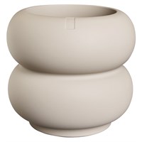 Elho 43cm Amber Roll Low Balanced Beige Premium Plant Pot