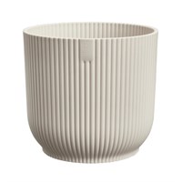 Elho Vibes Fold Round 16cm Linen White Plant Pot (2541501645200)