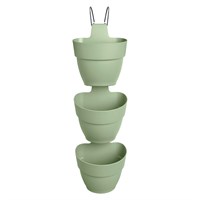 Elho Vibia Campana Vertical Flower Pots 24cm x 3 Pistachio Green (3692402135900)