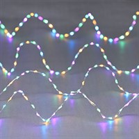 Festive 100 Battery Compact Dewdrop Christmas String Lights - Soft Multi (P055022)