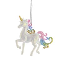 Festive 10cm Rainbow Unicorn Christmas Hanging Tree Decoration Design 1 (P025252-1)