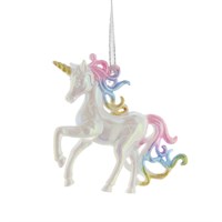 Festive 10cm Rainbow Unicorn Christmas Hanging Tree Decoration Design 2 (P025252-2)