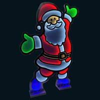 Festive 120cm Infinity Light Up Christmas Santa Decoration (P051509)