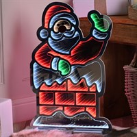 Festive 120cm Infinity Light Up Christmas Santa In Chimney Decoration (P057628)