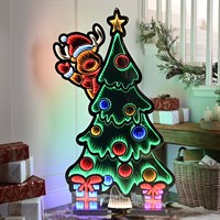 Festive 120cm Waving Light Up Christmas Reindeer Decoration On Tree (P058157)
