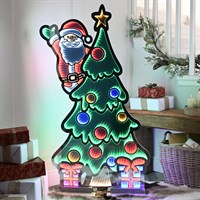 Festive 180cm Infinity Light Up Christmas Santa Waving Decoration On Tree (P058134)