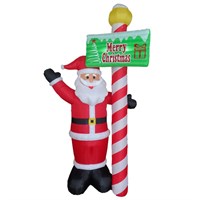 Festive 240cm Inflatable Christmas Santa With Sign (P030575)