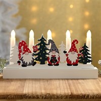 Festive 28cm Battery Lit Christmas Gonks Candlelight (P047142)